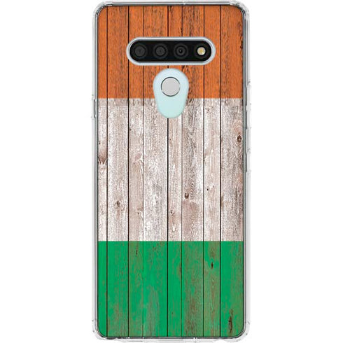 Ireland Flag Dark Wood LG Stylo 6 Clear Case
